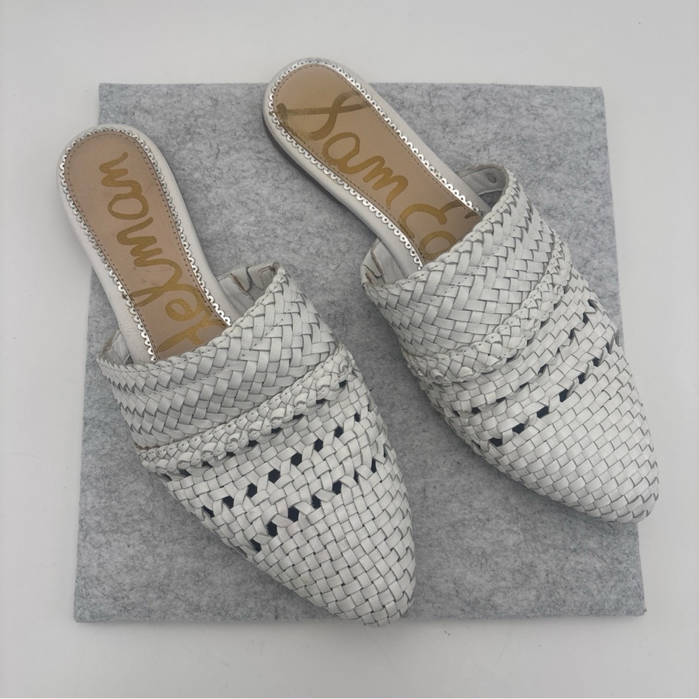 Sam‎ Edelman White Woven Mules - Picture 2 of 8